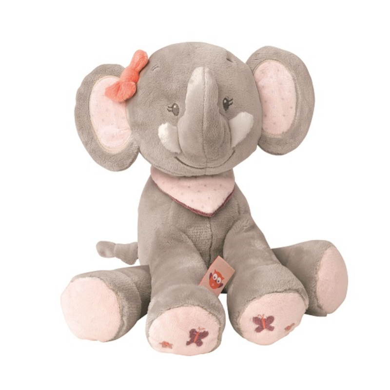  adèle et valentine soft toy elephant grey pink orange 28 cm 